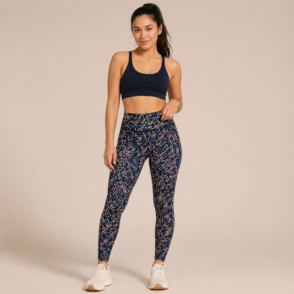 Sweaty Betty Power Leggings US 8Blue Dot Diffuse Print Full Length High Rise